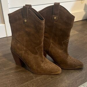 Vince Camuto Brown Suede Ankle Boots